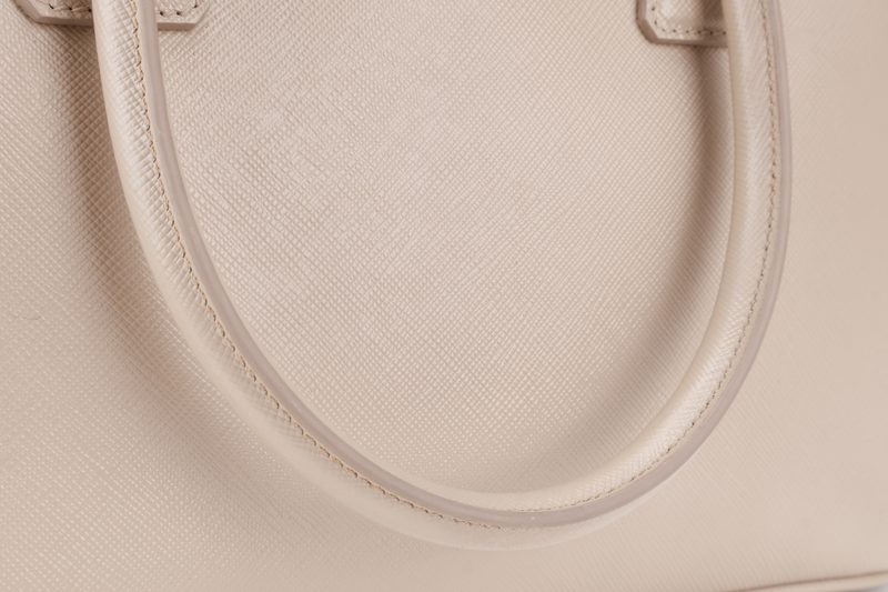 PRADA GALLERIA MEDIUM BEIGE SAFFIANO LEATHER GOLD HARDWARE WITH STRAPS AND DUST COVER
