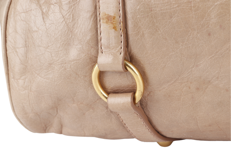 MIU MIU 2WAY BOW RIBBON HANDBAG BEIGE LEATHER WITH DUST COVER