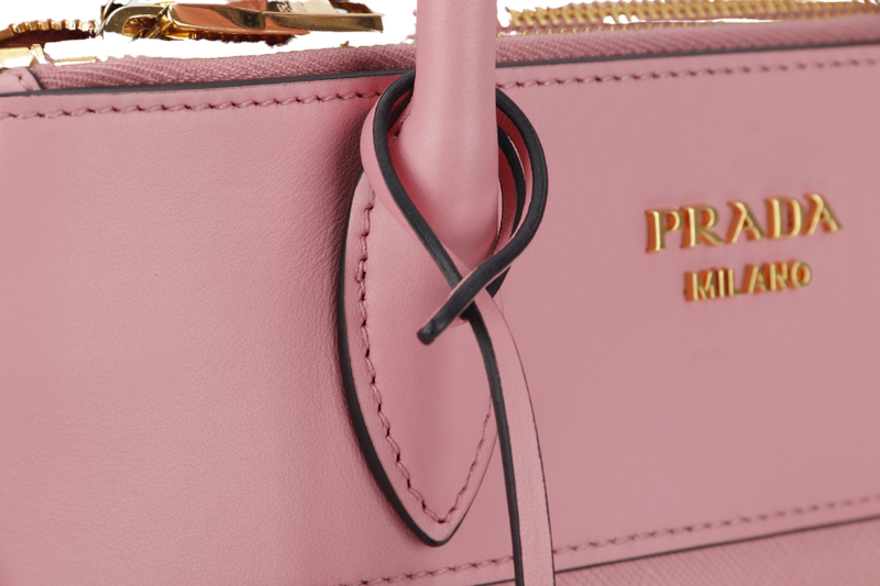 PRADA PARADIGME BAG (1BA103) PINK SAFFIANO LEATHER GOLD HARDWARE WITH STRAP AND DUST COVER