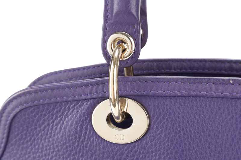 CHRISTIAN DIOR GRANVILLE PURPLE CALF LEATHER GOLD HARDWARE 17-BO-0173 WITH DUST COVER AND STRAPS