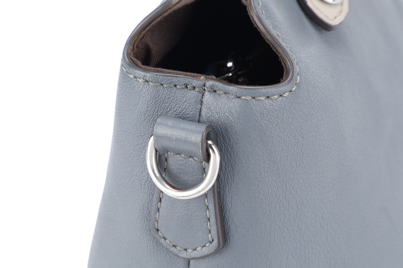 FENDI BY THE WAY SHOULDER BAG MEDIUM BLUE LEATHER SILVER HARDWARE WITH LONG STRAPS NO DUST COVER