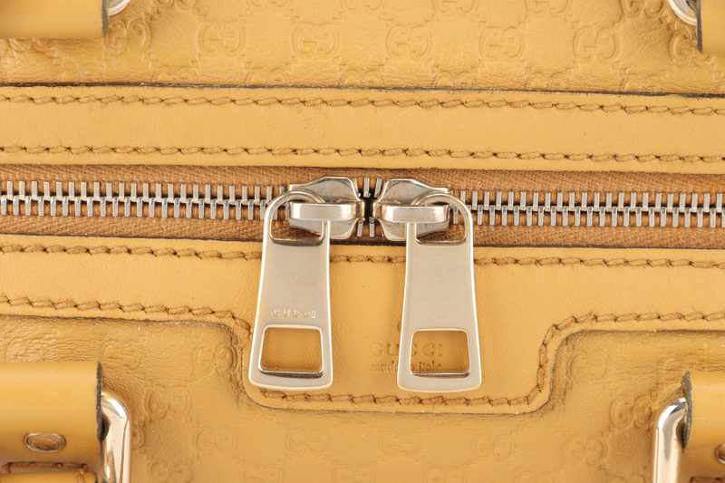 GUCCI MICROGUCCISSIMA JOY BOSTON BAG MUSTARD YELLOW LEATHER GOLD HARDWARE NO DUST COVER