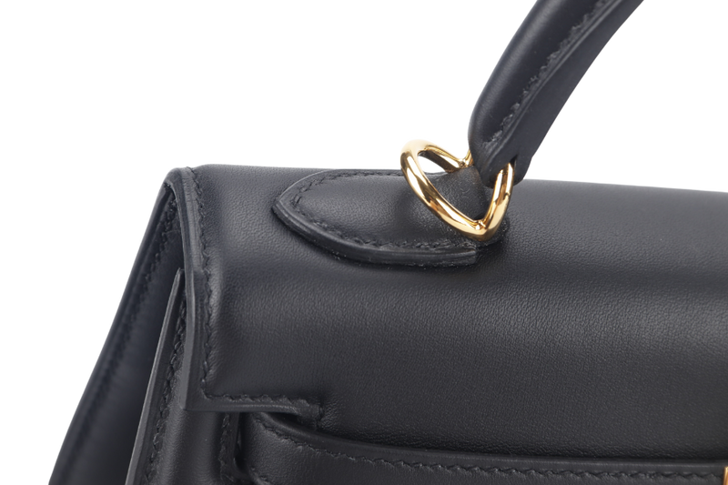 HERMES KELLY PADDED 25 STAMP Z (YEAR 2021) BLACK SWIFT LEATHER GOLD HARDWARE WITH LOCK&KEYS, RAINCOAT AND DUST COVER