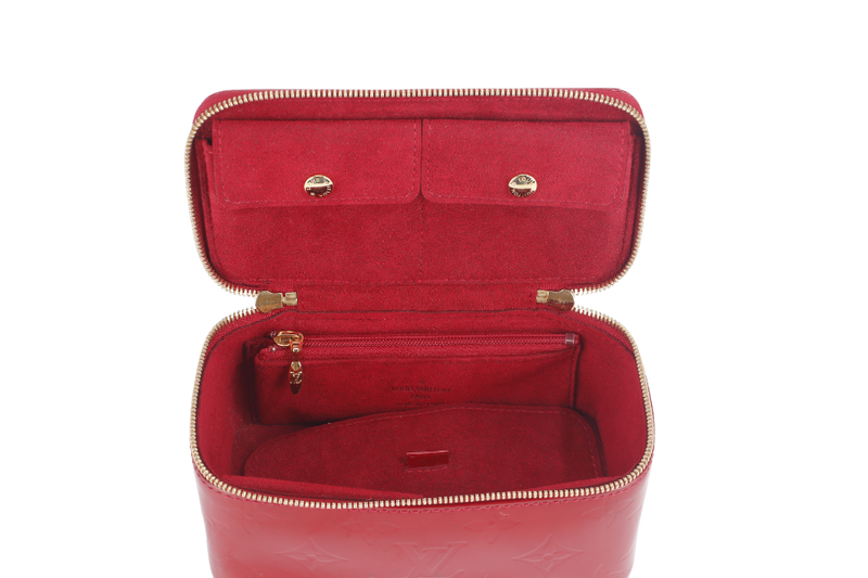 LOUIS VUITTON JEWELRY CASE (M91273) RED MONOGRAM VERNIS WITH DUST COVER