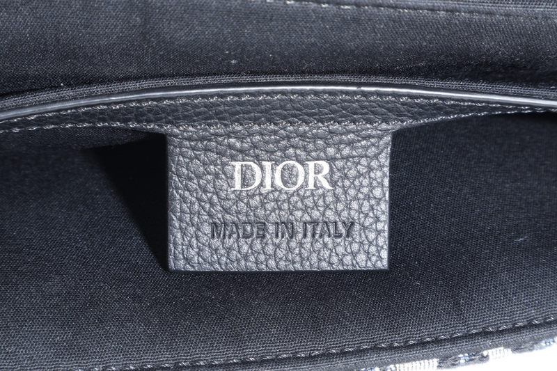 CHRISTIAN DIOR SADDLE A5 POUCH OBLIQUE JACQUARD WITH BLACK LEATHER WITH DUST COVER