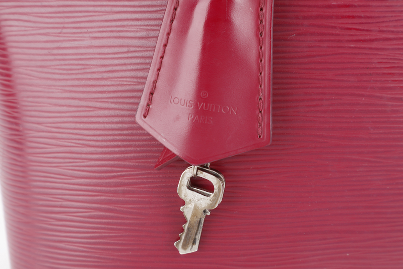 LOUIS VUITTON ALMA PM FUSCHIA EPI LEATHER SILVER HARDWARE WITH LOCK & KEYS NO DUST COVER