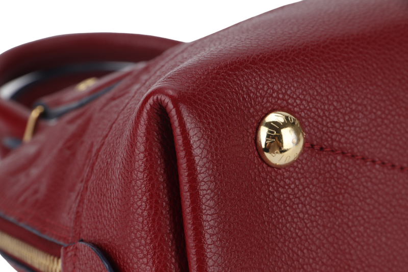 LOUIS VUITTON ALMA NEO BB (M44829) CHERRY BERRY EMPREINTE LEATHER GOLD HARDWARE WITH STRAP, LOCK& KEYS, DUST COVER AND BOX