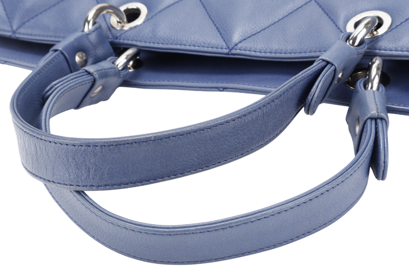 CHANEL TIMELESS SOFT SHOPPER TOTE BLUE CAVIAR LEATHER SILVER HARDWARE (1277xxxx) WITH DUST COVER