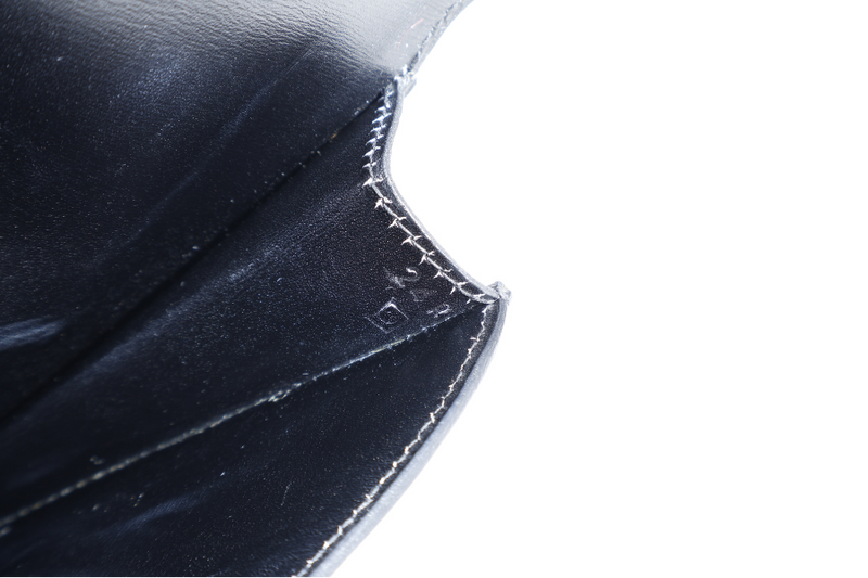 HERMES BLACK CRINOLINE HORSE HAIR RIO CLUTCH SILVER HARDWARE STAMP G SQUARE (YEAR 2003) WITH DUST COVER