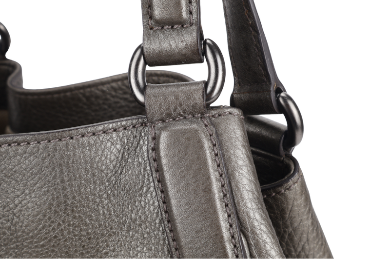 GUCCI SOHO INTERLOCKING G TOTE BAG DARK GREEN LEATHER RUTHENIUM HARDWARE WITH DUST COVER