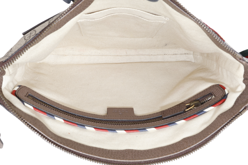 GUCCI ZIP GG SUPREME MESSENGER BAG BROWN CANVAS GOLD HARDWARE NO DUST COVER