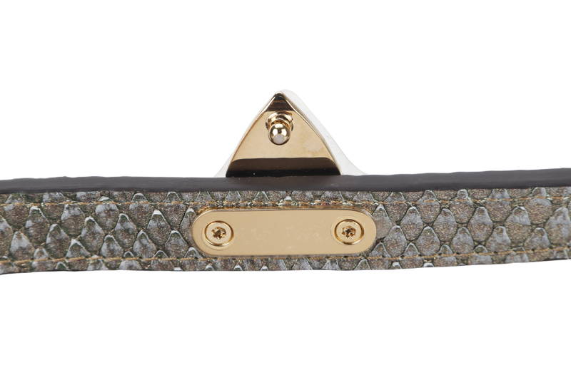 LOUIS VUITTON TRUNK CHAIN WALLET (N99721) PYTHON METALLIC LEATHER GOLD HARDWARE WITH CHAIN, STRAP AND DUST COVER