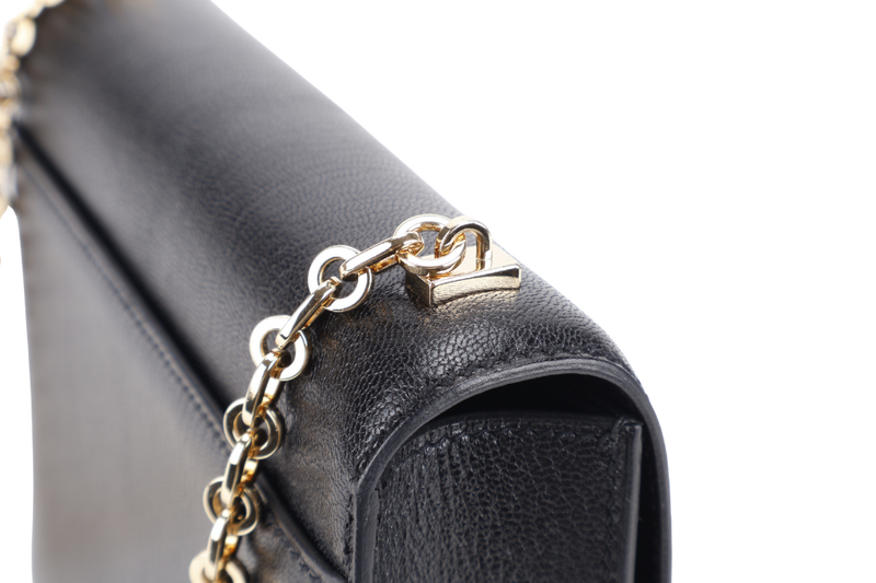 HERMES MINI VERROU CHAIN BLACK CHEVRE GOLD HARDWARE STAMP Y (YEAR 2020) WITH DUST COVER, BOX AND FELT COVER