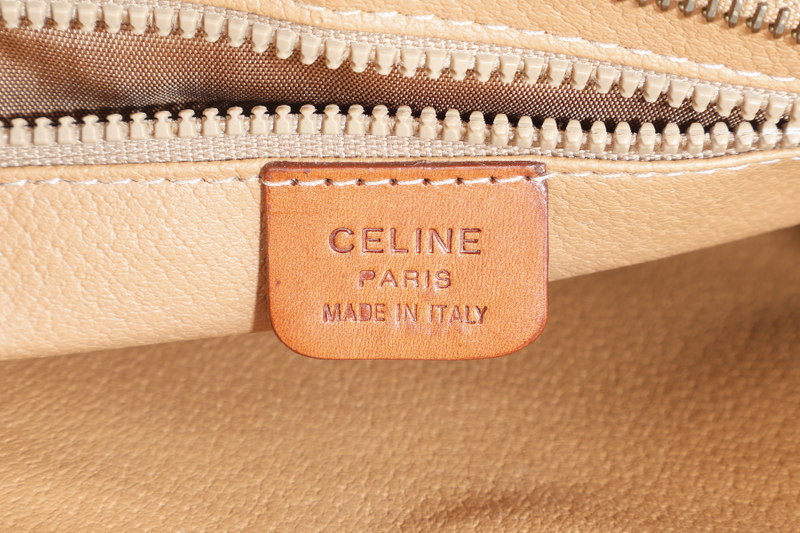 CELINE M94 MACADAM CLUTCH BROWN MONOGRAM COATED CANVAS GOLD HARDWARE NO DUST COVER
