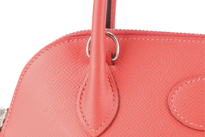 HERMES BOLIDE 25 CAPUCINES EPSOM LEATHER SILVER HARDWARE STAMP A (YEAR 2017) WITH STRAP, RAINCOAT AND BOX NO DUST COVER