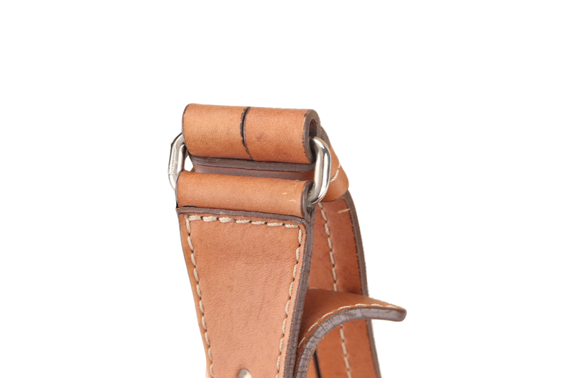 SALVATORE FERRAGAMO MESSENGER BAG SPRING 2012 MENSWEAR BROWN LEATHER WITH CANVAS SILVER HARDWARE NO DUST COVER