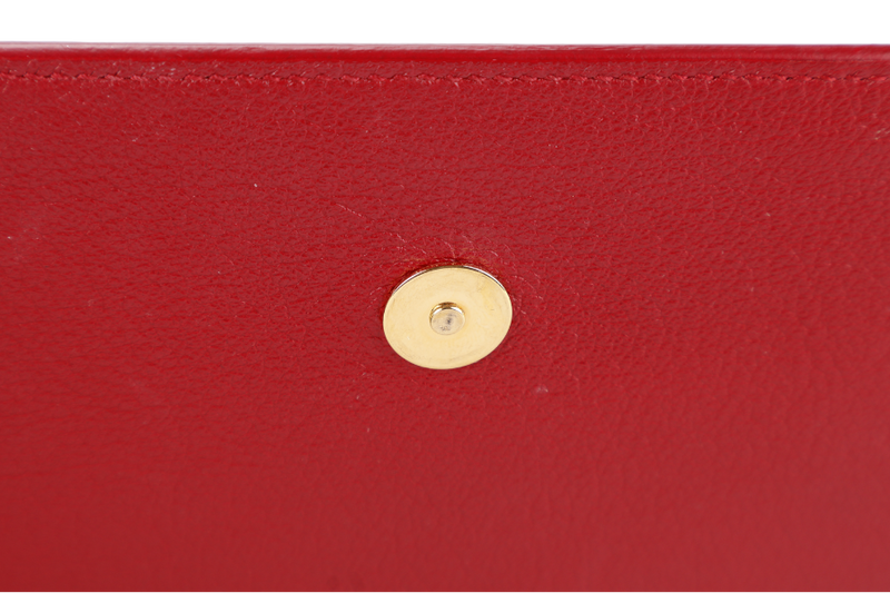 YVES SAINT LAURENT (YSL) BELLE DE JOUR CLUTCH MAROON CALFSKIN LEATHER GOLD HARDWARE WITH DUST COVER