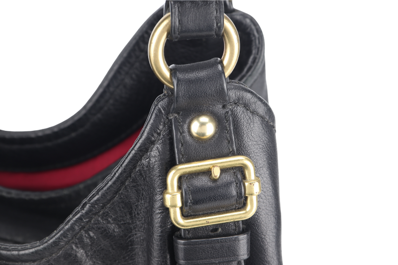 COACH MADISON MAGGIE SHOULDER BAG (16503) BLACK LEATHER GOLD HARDWARE NO DUST COVER