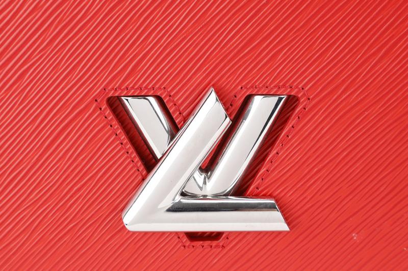 LOUIS VUITTON M50523 TWIST MM RED MEDIUM EPI LEATHER SILVER HARDWARE WITH DUST COVER