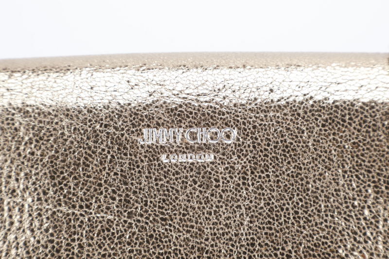 JIMMY CHOO SERENA STAR CHARM CROSSBODY BAG SMALL GOLD METALLIC SILVER HARDWARE WITH DUST COVER AND BOX