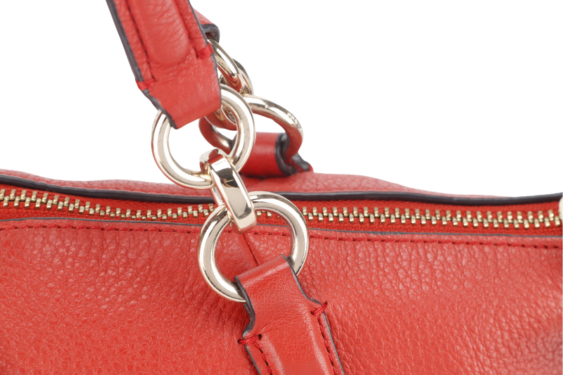 COACH F36675 SMALL KELSEY SATCHEL BRIGHT ORANGE CARMINE PEBBLE LEATHER