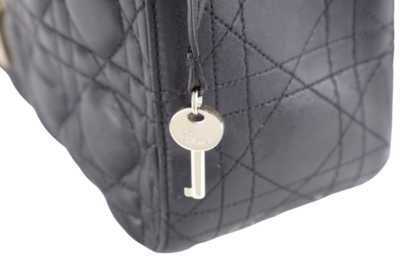CHRISTIAN DIOR NEW LOCK FLAP BAG BLACK LAMBSKIN LEATHER GOLD HARDWARE WITH KEYS NO DUST COVER