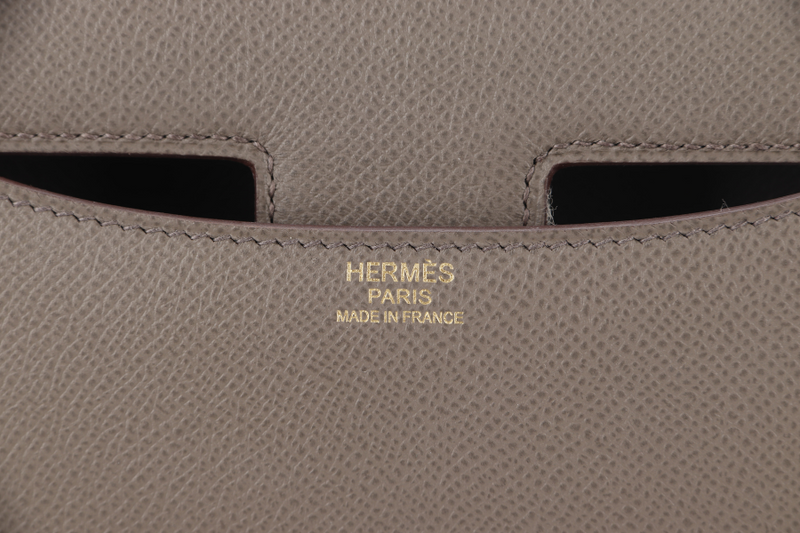 HERMES CONSTANCE 24 GRIS ETAIN EPSOM LEATHER GOLD HARDWARE STAMP D (YEAR 2019) WITH DUST COVER