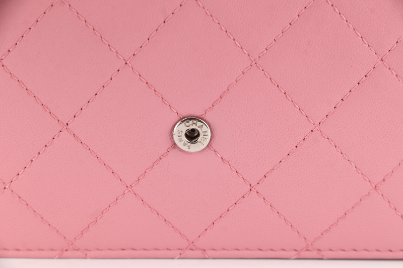 CHANEL PINK LAMBSKIN WOC SILVER HARDWARE (2160xxxx) WITH CARD ONLY