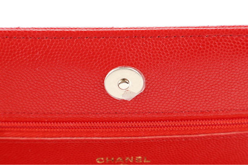 CHANEL CLASSIC WOC RED CAVIAR GOLD HARDWARE (GA17xxxx) WITH DUST COVER, BOX AND PAPER BAG