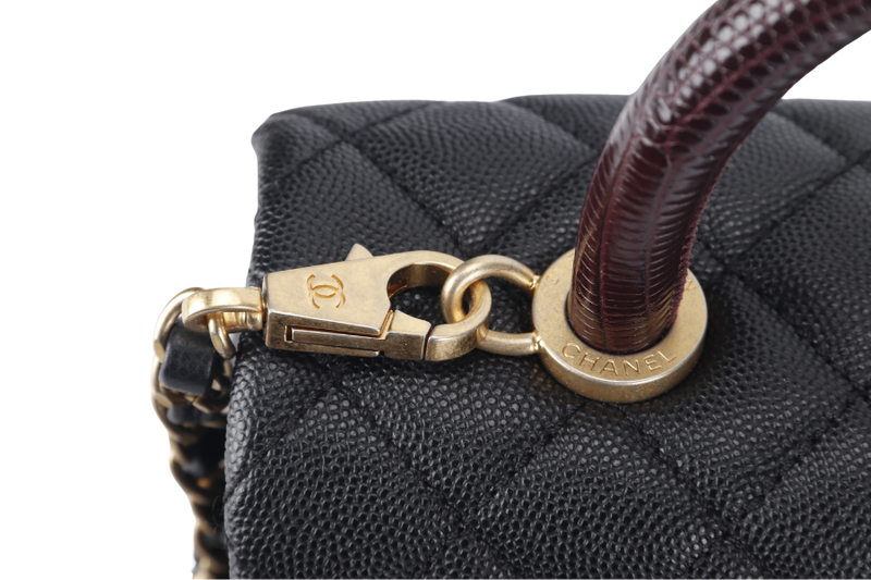 CHANEL COCO HANDLE MEDUM (2724xxxx) BLACK CAVIAR GOLD HARDWARE WITH STRAPS, DUST COVER, CARD AND BOX