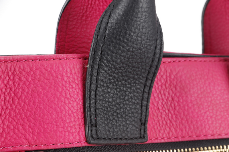KATE SPADE NEW YORK COBBLE HILL HAYLEY TOTE PINK CALFSKIN LEATHER, CANVAS AND  SILVER HARDWARE WITH STRAPS NO DUST COVER