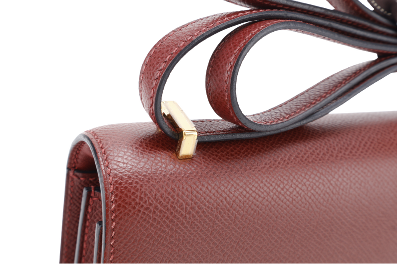 HERMES CONSTANCE ELAN ROUGE H STAMP R (YEAR 2014) EPSOM LEATHER GOLD HARDWARE WITH DUST COVER