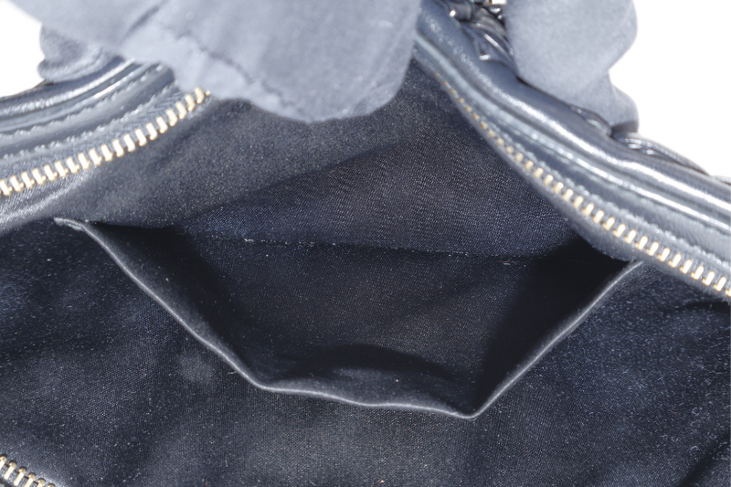 MIU MIU BLACK CLUTCH PLISSE LEATHER GOLD HARDWARE WITH DUST COVER