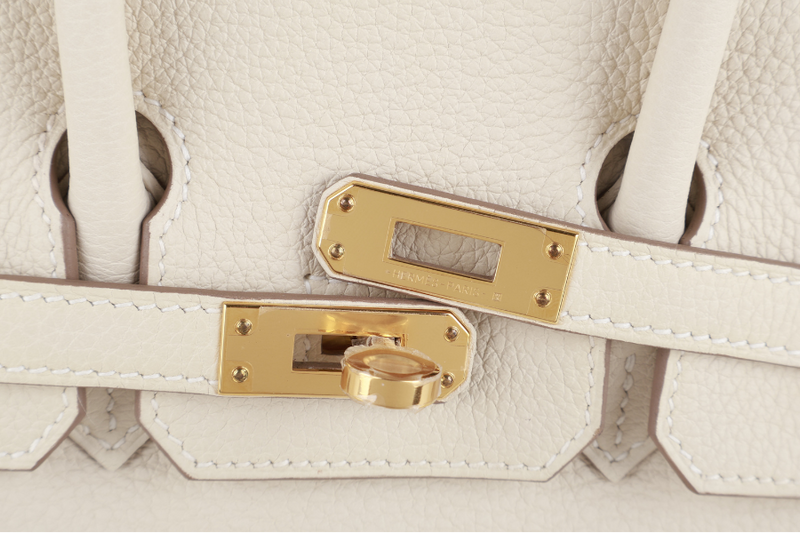 HERMES BIRKIN 25 CRAIE TOGO GOLD HARDWRAE STAMP W (YEAR 2024) WITH TWILLY, KEYS&LOCK AND BOX