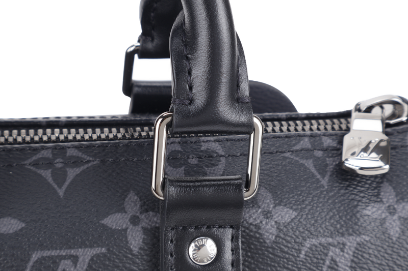 LOUIS VUITTON M46271 SPEEDY BANDOULIERE 25 MONOGRAM ECLIPSE CANVAS SILVER HARDWARE WITH STRAPS, DUST COVER AND BOX