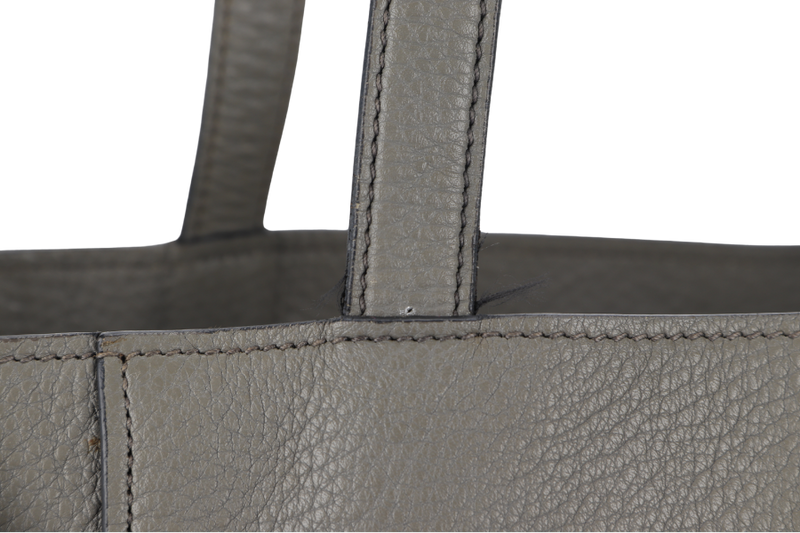 PRADA VITELLO DAINO TOTE BAG (BR5090) GREY LEATHER SILVER HARDWARE NO DUST COVER