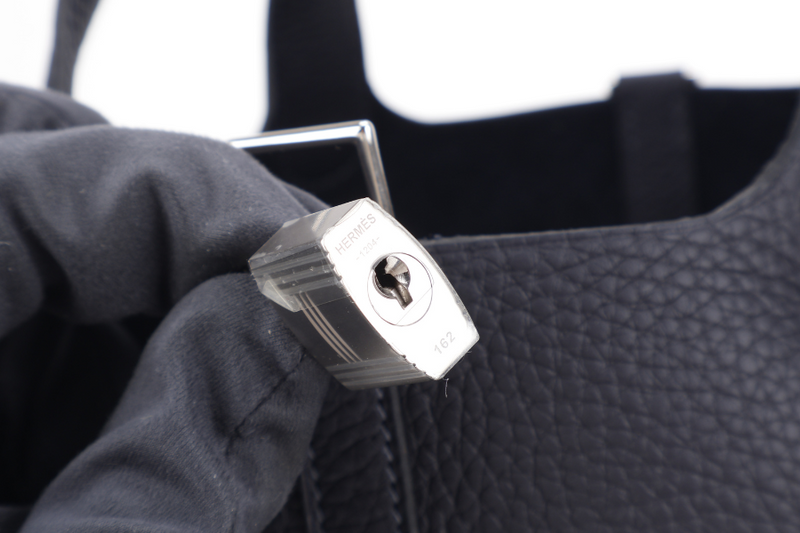 HERMES PICOTIN 18 CABAN CLEMENCE LEATHER STAMP K (YEAR 2025) WITH SILVER HARDWARE WITH LOCK&KEYS, DUST COVER AND BOX