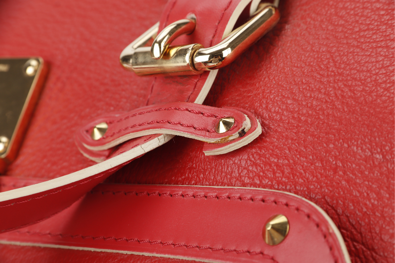 LOUIS VUITTON SUHALI L'EPANOUI GM GERANIUM RED LEATHER GOLD HARDWARE