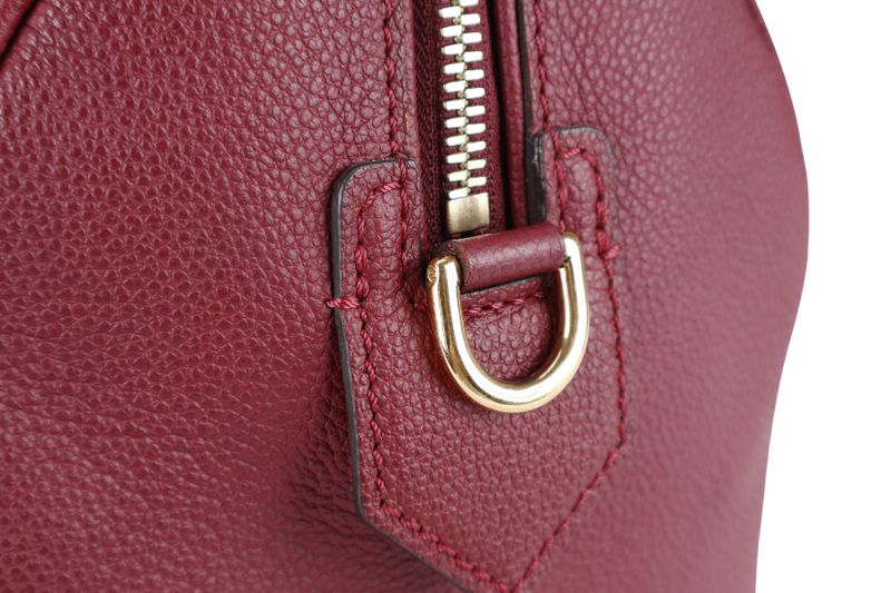 LOUIS VUITTON M44145 SPEEDY BANDOULIERE 25 MONOGRAM BURGUNDY EMPREINTE LEATHER GOLD HARDWARE WITH LEATHER STRAPS, KEY&PADLOCK AND DUST COVER