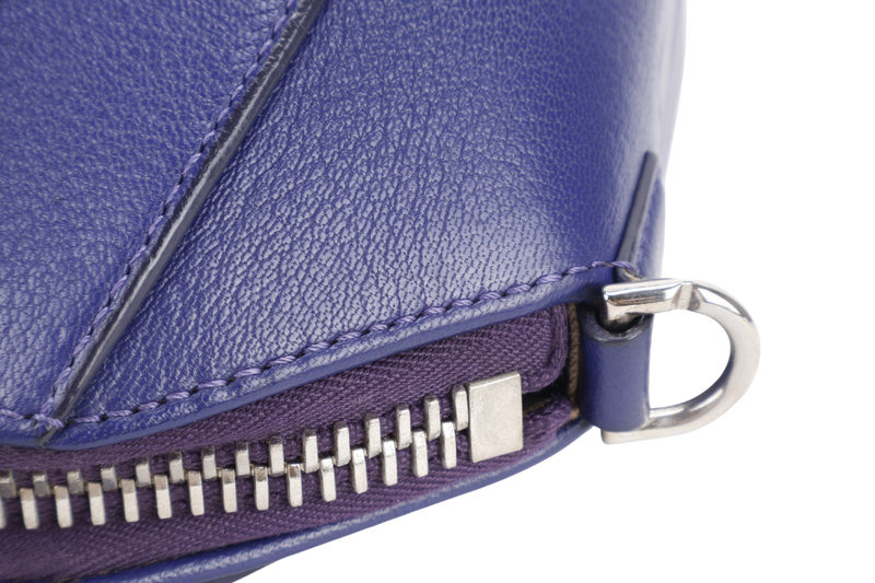 GIVENCHY ANTIGONA SMALL BLUE LEATHER SILVER HARDWARE WITH STRAPS AND DUST COVER