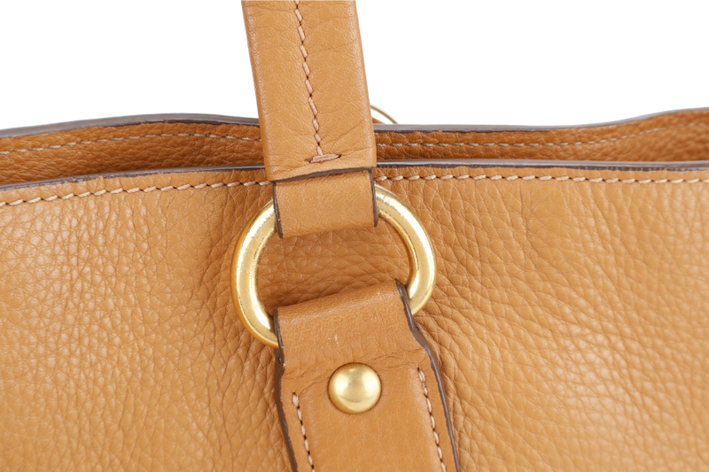 PRADA MUSTARD VITELLO DAINO LEATHER TOTE BAG NO CARD NO DUST COVER