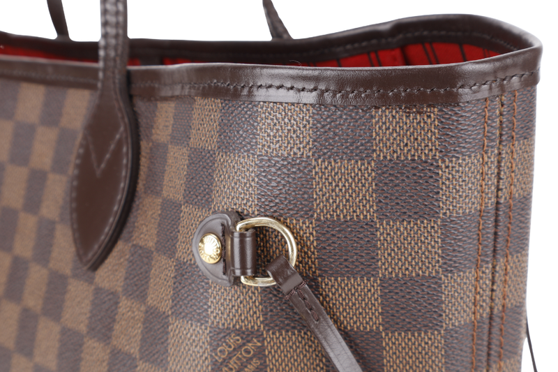 LOUIS VUITTON NEVERFULL MM EBENE DAMIER COATED CANVAS GOLD HARDWARE NO DUST COVER