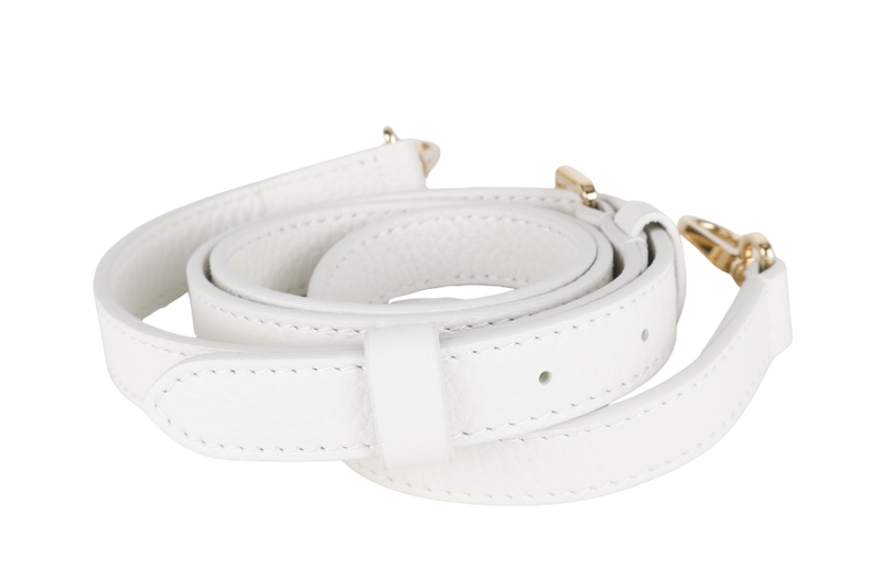 LOUIS VUITTON CAPUCINES BB SNOW WHITE CALFSKIN LEATHER GOLD HARDWARE WITH STRAPS AND DUST COVER