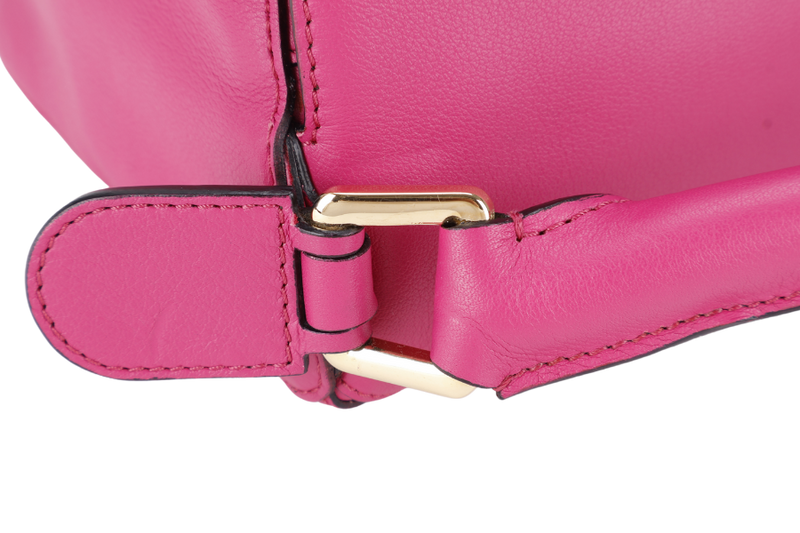 LOEWE PUZZLE EDGE FUSHIA MEDIUM CALFSKIN LEATHER GOLD HARDWARE WITH SLING AND DUST COVER