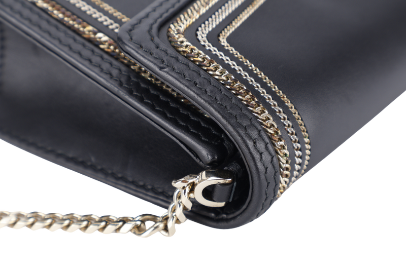 BVLGARI FOREVER SERPENTI DIAMOND BLAST SMALL BLACK LEATHER GOLD HARDWARE WITH CARD, DUST COVER AND BOX