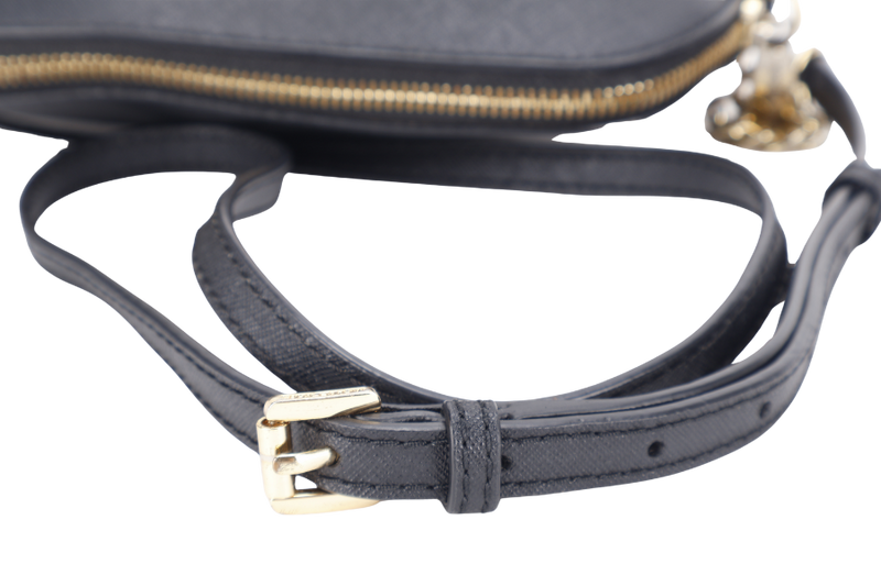 MICHAEL KORS SLING BAG BLACK LEATHER GOLD HARDWARE WITH DUST COVER