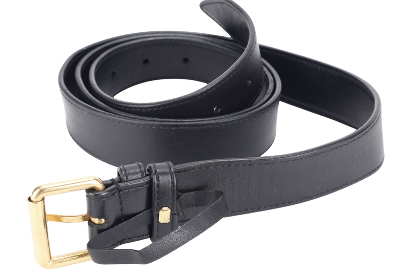 GUCCI GG MARMONT SQUARE BELT BAG BLACK LEATHER GOLD HARDWARE NO DUST COVER