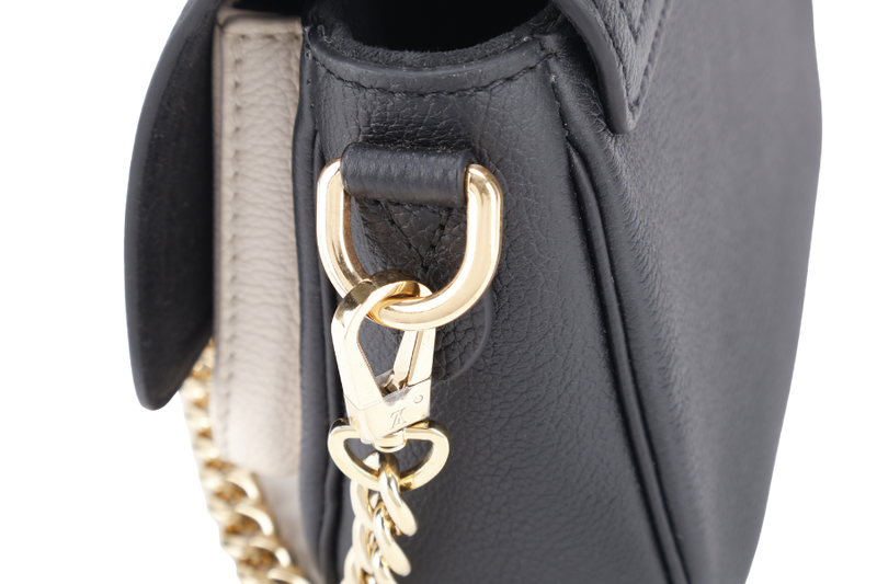 LOUIS VUITTON M58557 LOCKME TENDER NOIR CALFSKIN GOLD HARDWARE WITH DUST COVER AND BOX