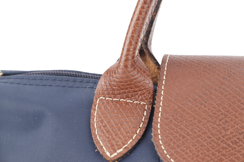 LONGCHAMP LE PLIAGE SMALL NAVY BLUE CANVAS GOLD HARDWARE NO DUST COVER