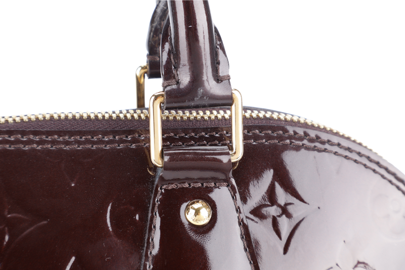LOUIS VUITTON ALMA PM (M10153) PURPLE VERNIS LEATHER WITH LOCK&KEYS AND DUST COVER
